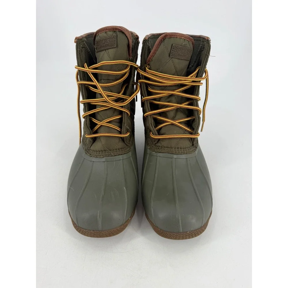 Sperry Saltwater Duck Boot Mens 10.5 Olive Quilted Waterproof STS23073 Gorpcore